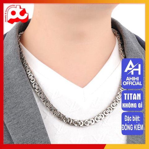 Dây Chuyền Nam Titan Cao Cấp - Thiết Kế Sang Trọng Ziczac Dẹp, Phong Cách Mạnh Mẽ, Bền Đẹp, An Toàn Cho Da