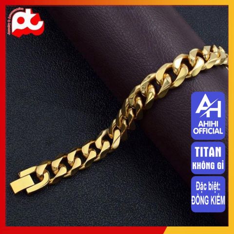 Lắc Tay Nam Titan Cao Cấp - Phong Cách Mạnh Mẽ, Bền Bỉ, Không Gỉ, Thời Trang Đẳng Cấp, Quà Tặng Nam Thanh Lịch 13mm Mạ Vàng