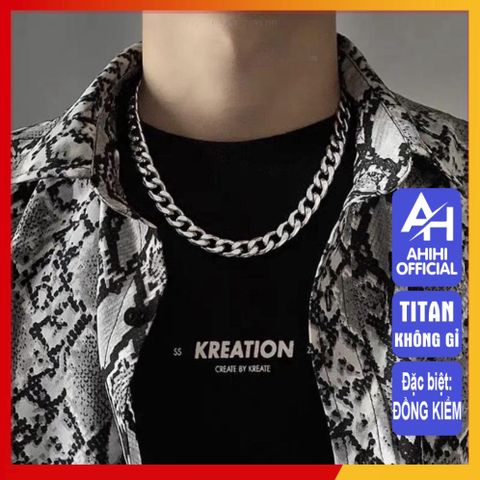 Dây Chuyền Nam Titan Cao Cấp Sang Trọng, Chống Gỉ, Để Tôn Vẻ Đẳng Cấp Phái Mạnh - Kiểu Dáng Hiện Đại 7mm Màu Trắng
