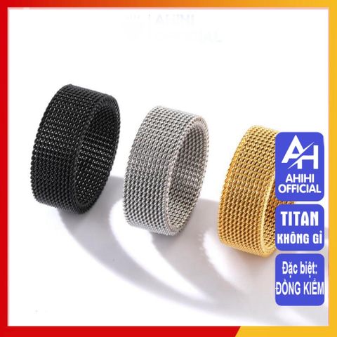 Nhẫn Titan Cao Cấp Nam Nữ Đính Đá Lấp Lánh - Phụ Kiện Thời Trang Chống Gỉ, Phong Cách Nam Tính, Quà Tặng Đặc Biệt