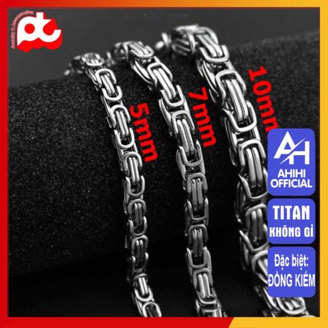 Lắc Tay Titan Nam Cao Cấp Thời Trang - Thiết Kế Ziczac Vuông Sang Trọng, Chất Liệu Bền Bỉ Không Gỉ, Kích Cỡ 9mm Màu Trắng