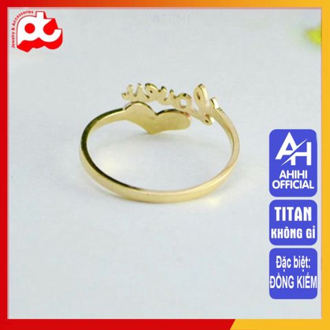 Nhẫn Nữ Titan Cao Cấp Chữ Love - Nhẫn Phong Cách Thanh Lịch, Chống Gỉ, Đa Dạng Màu Sắc và Kích Thước, Quà Tặng Đặc Biệt