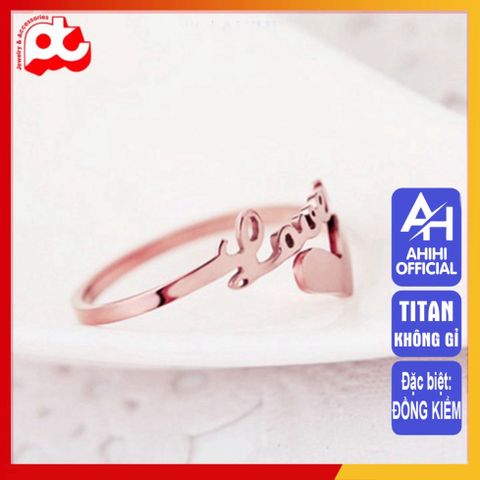 Nhẫn Nữ Titan Cao Cấp Chữ Love - Nhẫn Phong Cách Thanh Lịch, Chống Gỉ, Đa Dạng Màu Sắc và Kích Thước, Quà Tặng Đặc Biệt