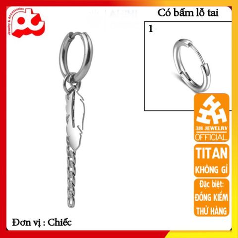 Bông Tai Nam Titan Cao Cấp - Phong Cách Đẳng Cấp, Không Gỉ, Kiểu Dáng Thời Trang Thích Hợp Mọi Dáng Tai, Quà Tặng Đặc Biệt Cho Phái Mạnh