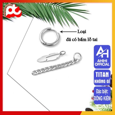 Bông Tai Nam Titan Cao Cấp - Phong Cách Đẳng Cấp, Không Gỉ, Kiểu Dáng Thời Trang Thích Hợp Mọi Dáng Tai, Quà Tặng Đặc Biệt Cho Phái Mạnh