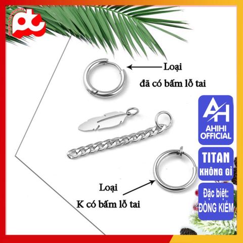 Bông Tai Nam Titan Cao Cấp - Phong Cách Đẳng Cấp, Không Gỉ, Kiểu Dáng Thời Trang Thích Hợp Mọi Dáng Tai, Quà Tặng Đặc Biệt Cho Phái Mạnh