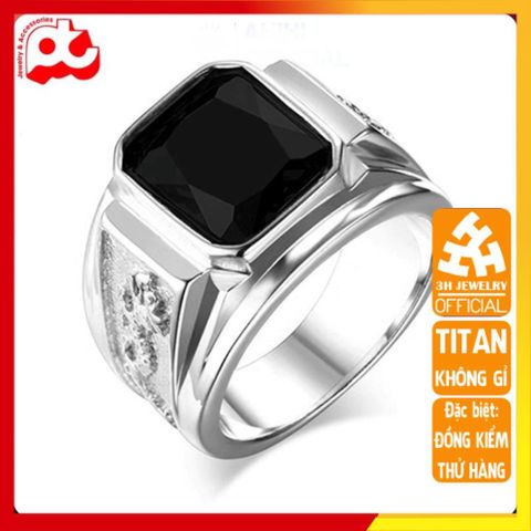 Nhẫn Nam Titan Cao Cấp - Kiểu Chạm Rồng 2 Bên, Trang Sức Thời Trang Đẹp, Không Gỉ, Phụ Kiện Nam Sang Trọng