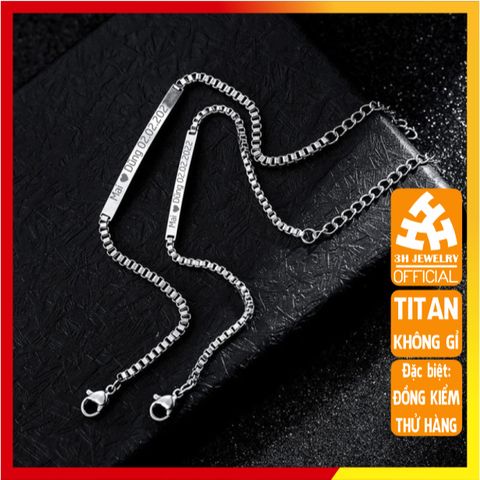 Vòng Tay Đôi Cinhy Khắc Tên - Lắc Tay Nam Nữ Hợp Kim Titan Không Gỉ, Quà Tặng Ý Nghĩa Thời Trang Couple
