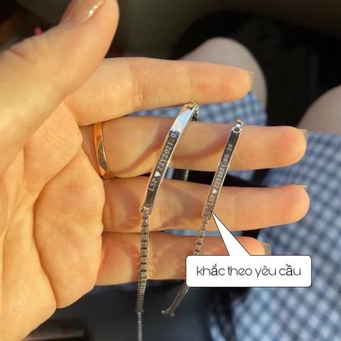 Vòng Tay Đôi Cinhy Khắc Tên - Lắc Tay Nam Nữ Hợp Kim Titan Không Gỉ, Quà Tặng Ý Nghĩa Thời Trang Couple