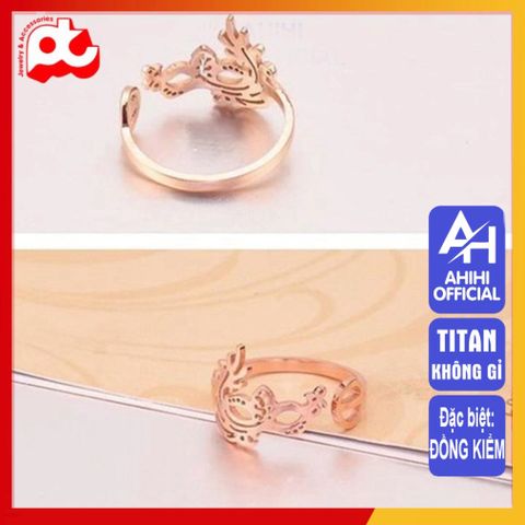 Nhẫn Nữ Titan Cao Cấp - Thiết Kế Thanh Lịch, Chống Gỉ, Điều Chỉnh Size, Phụ Kiện Thời Trang Sang Trọng cho Phái Đẹp