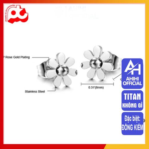 Bông Tai Nữ Titan Cao Cấp - Thanh Lịch, Sang Trọng, Chống Gỉ Sét - Phụ Kiện Thời Trang Nữ Đẹp, An Toàn Cho Da