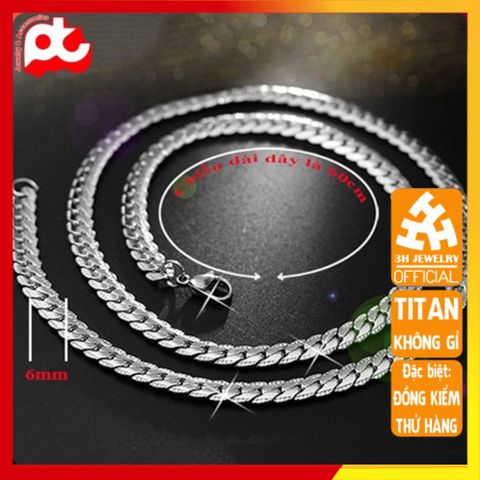Dây Chuyền Titan Nam Cao Cấp - Phong Cách Mạnh Mẽ, Đẹp, Chống Oxy Hóa, Phụ Kiện Thời Trang Nam Lịch Lãm, Dễ Dàng Điều Chỉnh Kích Cỡ