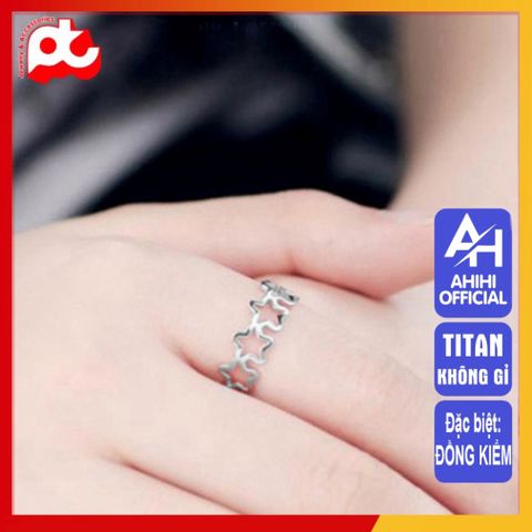 Nhẫn Nữ Titan Cao Cấp Ngôi Sao 5 Cánh - Thiết Kế Thanh Lịch, Không Gỉ, Phụ Kiện Thời Trang Sang Trọng cho Nữ