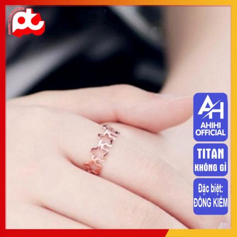 Nhẫn Nữ Titan Cao Cấp Ngôi Sao 5 Cánh - Thiết Kế Thanh Lịch, Không Gỉ, Phụ Kiện Thời Trang Sang Trọng cho Nữ