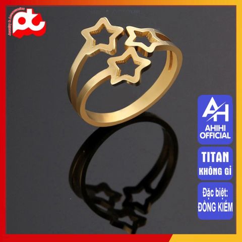 Nhẫn Nữ Titan Cao Cấp - Thiết Kế Ngôi Sao Rỗng Thanh Lịch, Không Gỉ, Phụ Kiện Thời Trang Sang Trọng cho Phái Đẹp