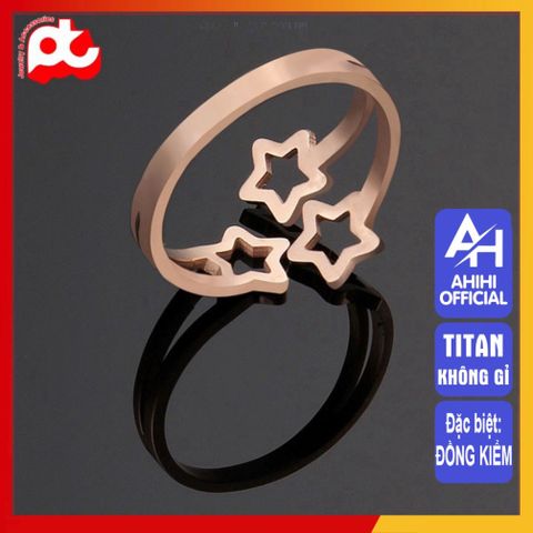 Nhẫn Nữ Titan Cao Cấp - Thiết Kế Ngôi Sao Rỗng Thanh Lịch, Không Gỉ, Phụ Kiện Thời Trang Sang Trọng cho Phái Đẹp