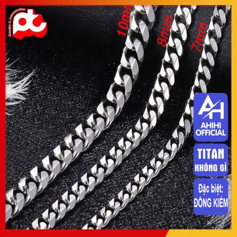 Dây Chuyền Titan Nam Cao Cấp - Phong Cách Mạnh Mẽ, Chống Gỉ, Đậm Chất Thời Trang Nam Tính, Kích Cỡ 8mm Màu Trắng