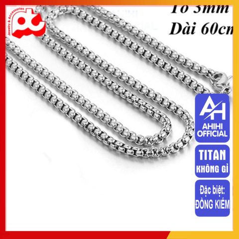 Dây Chuyền Titan Nam Cao Cấp Sang Trọng - Phụ Kiện Thời Trang Đẳng Cấp Chống Gỉ, An Toàn Cho Da, Design Mạnh Mẽ 2mm