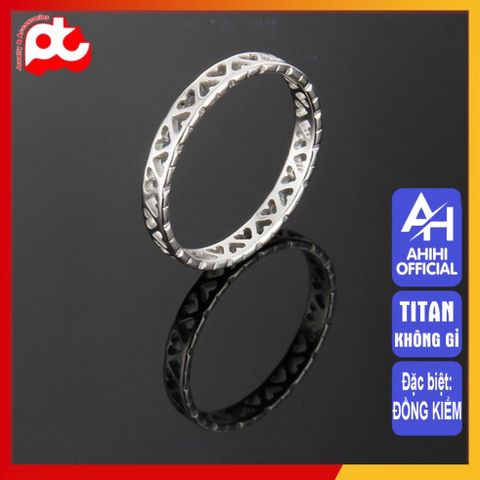 Nhẫn Nữ Titan Cao Cấp Trái Tim Cách Điệu - Trang Sức Thanh Lịch, Bền Bỉ, Không Gỉ, Phụ Kiện Thời Trang Sang Trọng