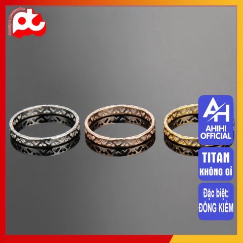 Nhẫn Nữ Titan Cao Cấp Trái Tim Cách Điệu - Trang Sức Thanh Lịch, Bền Bỉ, Không Gỉ, Phụ Kiện Thời Trang Sang Trọng