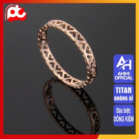 Nhẫn Nữ Titan Cao Cấp Trái Tim Cách Điệu - Trang Sức Thanh Lịch, Bền Bỉ, Không Gỉ, Phụ Kiện Thời Trang Sang Trọng