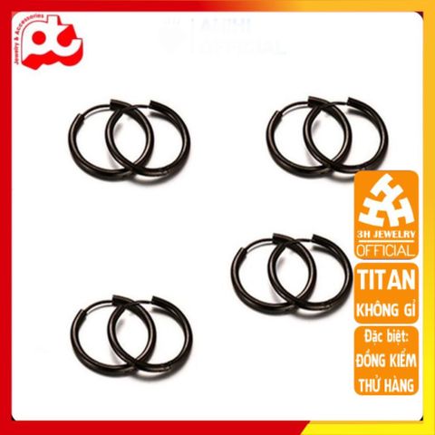 Bông Tai Nam Titan Cao Cấp - Phong Cách Nam Tính, Không Gỉ Đen, Thời Trang Đẳng Cấp - Phụ Kiện Hoàn Hảo Cho Phái Mạnh