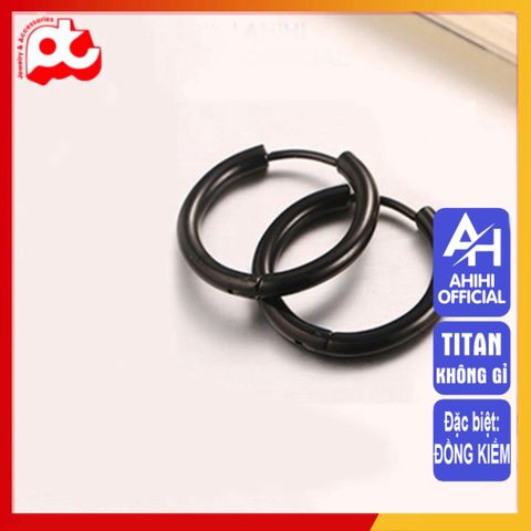 Bông Tai Nam Titan Cao Cấp - Phong Cách Nam Tính, Không Gỉ Đen, Thời Trang Đẳng Cấp - Phụ Kiện Hoàn Hảo Cho Phái Mạnh