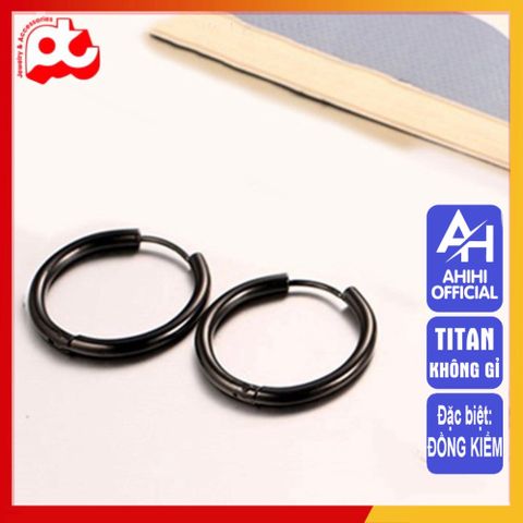 Bông Tai Nam Titan Cao Cấp - Phong Cách Nam Tính, Không Gỉ Đen, Thời Trang Đẳng Cấp - Phụ Kiện Hoàn Hảo Cho Phái Mạnh