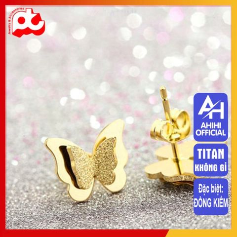 Bông Tai Nữ Titan Cao Cấp Pha Lê - Phụ Kiện Sang Trọng, An Toàn Cho Da, Chống Gỉ - Quà Tặng Ý Nghĩa Cho Nữ Giới