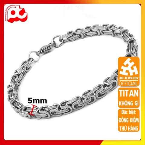 Lắc tay Titan nam cao cấp - Phong cách mạnh mẽ, bền bỉ, không gỉ, trang sức thời trang sang trọng cho phái mạnh, thiết kế độc đáo 5mm màu trắng.