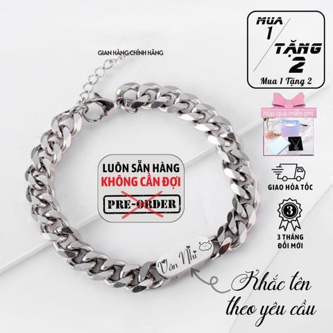 Vòng Tay Tùy Chỉnh Có Tên ARTPHRO - Vòng Tay Titan Hợp Kim Không Gỉ Dành Cho Nam Nữ, Hộp Quà Miễn Phí