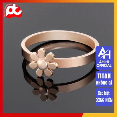 Nhẫn Nữ Titan Cao Cấp 7 Cánh Hoa Cúc - Trang Sức Thanh Lịch, Đảm Bảo Không Gỉ, Phù Hợp Mọi Phong Cách Thời Trang