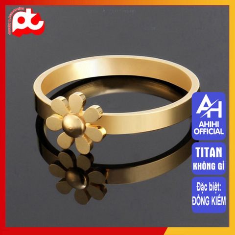 Nhẫn Nữ Titan Cao Cấp 7 Cánh Hoa Cúc - Trang Sức Thanh Lịch, Đảm Bảo Không Gỉ, Phù Hợp Mọi Phong Cách Thời Trang
