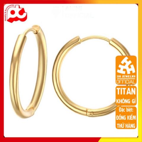 Bông Tai Nam Titan Cao Cấp - Thiết Kế Nam Tính Đẳng Cấp, Không Gỉ, Màu Vàng - Phụ Kiện Thời Trang Nam Tính