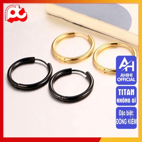 Bông Tai Nam Titan Cao Cấp - Thiết Kế Nam Tính Đẳng Cấp, Không Gỉ, Màu Vàng - Phụ Kiện Thời Trang Nam Tính