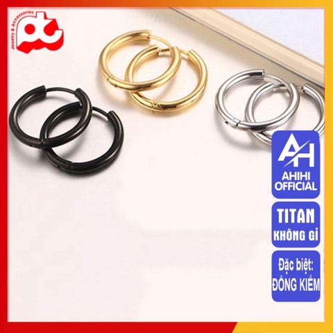 Bông Tai Nam Titan Cao Cấp - Thiết Kế Nam Tính Đẳng Cấp, Không Gỉ, Màu Vàng - Phụ Kiện Thời Trang Nam Tính