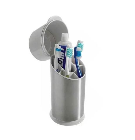 Hộp đựng bàn chải và kem đánh răng Oxo - Thiết kế hiện đại, chất liệu thép không gỉ, sắp xếp gọn gàng cho phòng tắm tiện nghi.