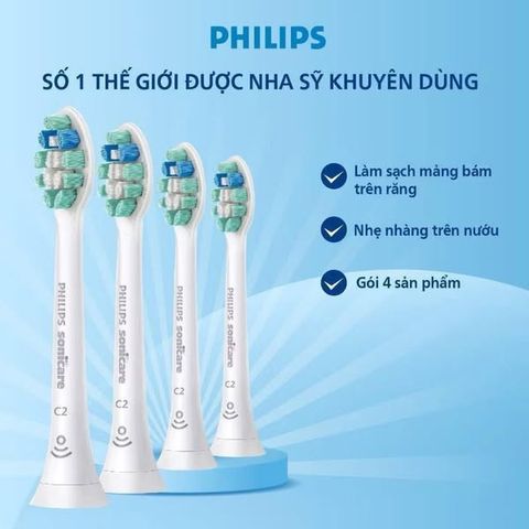 Bộ 4 Đầu Bàn Chải Điện Philips HX9024/67 - Sạch Gấp 7 Lần, Thông Minh, Tương Thích Sonicare, Chăm Sóc Răng Miệng Hiện Đại