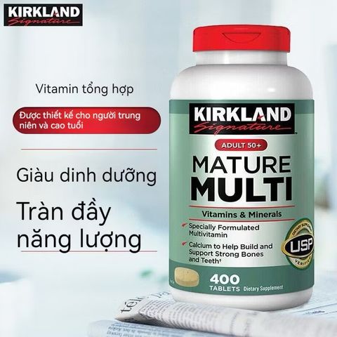Vitamin Tổng Hợp Kirkland Mature Adults 50+ Multi 400 Viên - Bổ Sung Vitamin và Khoáng Chất Cần Thiết Cho Người Trưởng Thành