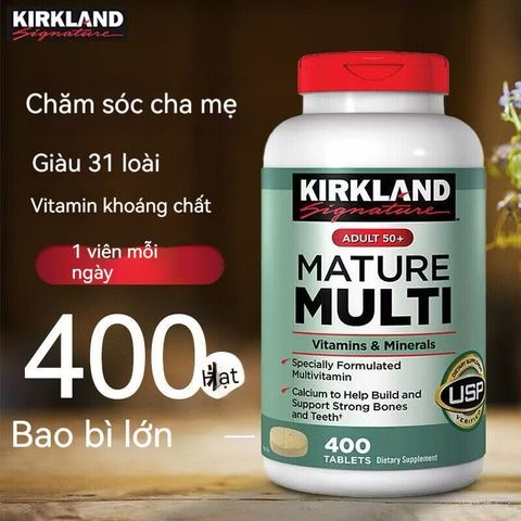 Vitamin Tổng Hợp Kirkland Mature Adults 50+ Multi 400 Viên - Bổ Sung Vitamin và Khoáng Chất Cần Thiết Cho Người Trưởng Thành