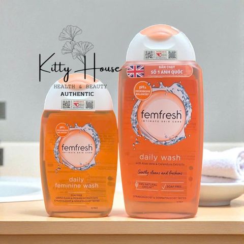 Dung dịch vệ sinh phụ nữ Femfresh Daily Wash 250ml - Chăm sóc vùng kín tự nhiên, kháng khuẩn, hương thơm nhẹ nhàng, an toàn cho mọi độ tuổi