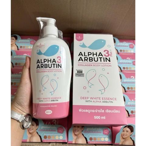 Sữa Dưỡng Thể Alpha Arbutin Collagen 500ml - Dưỡng Trắng Da Mịn Màng, Chống Lão Hóa - Chính Hãng Thai Lan