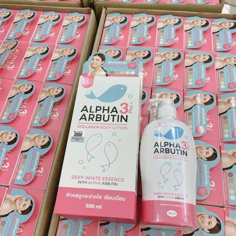 Sữa Dưỡng Thể Alpha Arbutin Collagen 500ml - Dưỡng Trắng Da Mịn Màng, Chống Lão Hóa - Chính Hãng Thai Lan