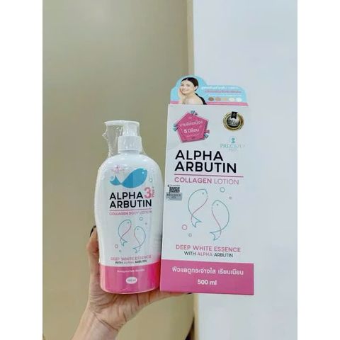 Sữa Dưỡng Thể Alpha Arbutin Collagen 500ml - Dưỡng Trắng Da Mịn Màng, Chống Lão Hóa - Chính Hãng Thai Lan