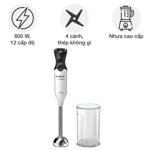 Máy Xay Sinh Tố Cầm Tay Bosch MS61A4110, công suất 800W