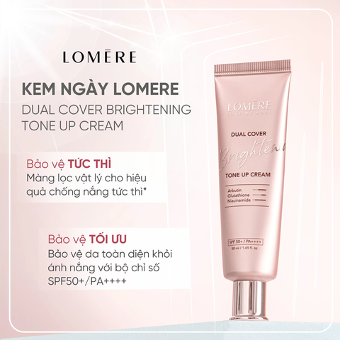Kem Chống Nắng Lomere Dual Cover Brightening Tone-UP SPF50+ PA+++ 50ml - Bảo Vệ Da, Làm Sáng, Tăng Cường Độ Ẩm