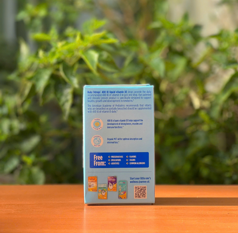 Vitamin D3 Baby Ddrops - Giọt Vitamin D3 400 IU Dành Cho Trẻ Sơ Sinh - Hỗ Trợ Phát Triển Xương Răng và Miễn Dịch - 90 Giọt Mỹ