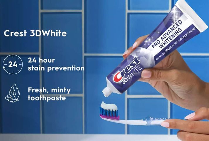 Kem Đánh Răng Crest 3D White Advanced 147gr - Lựa Chọn Tuyệt Vời Để Làm Trắng Răng, Ngăn Ngừa Vết Bẩn, Hơi Thở Thơm Mát Tự Nhiên