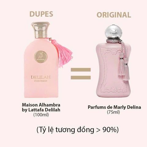 Nước Hoa Maison Alhambra Delilah 100ml - Hương Floral Fruity Sang Trọng, Tương Tự Parfums de Marly Delina, Quà Tặng Phụ Nữ Hấp Dẫn