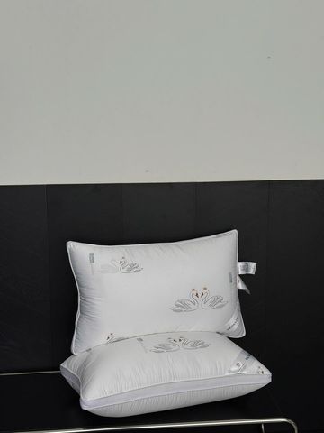 Gối Moncler Sang Trọng 48x74cm - Bộ 2 Gối Ruột Lông Vũ Ấm Áp, Êm Mềm, Phù Hợp Mọi Loại Giường